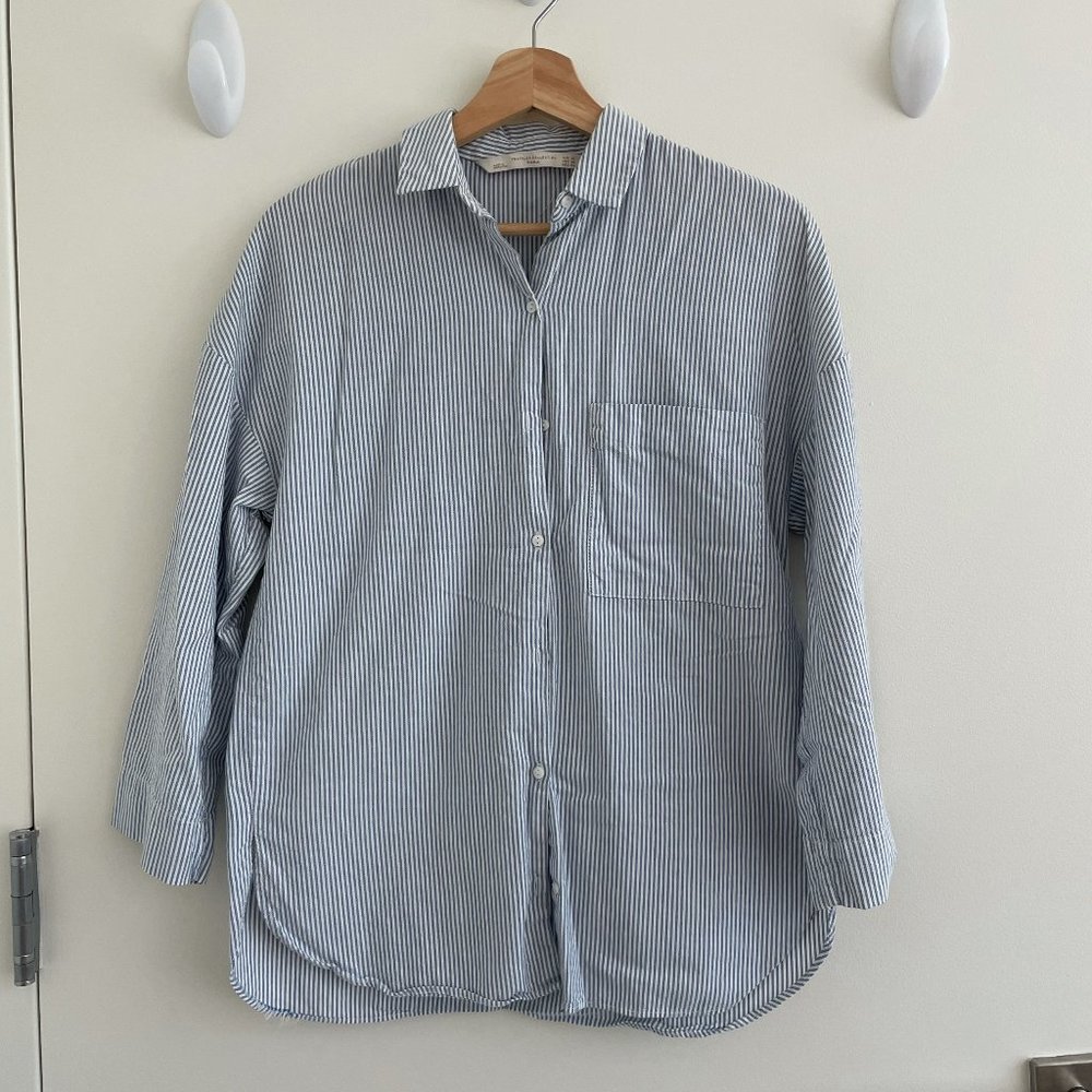 Zara Women Oversized A-line Striped Shirt XS